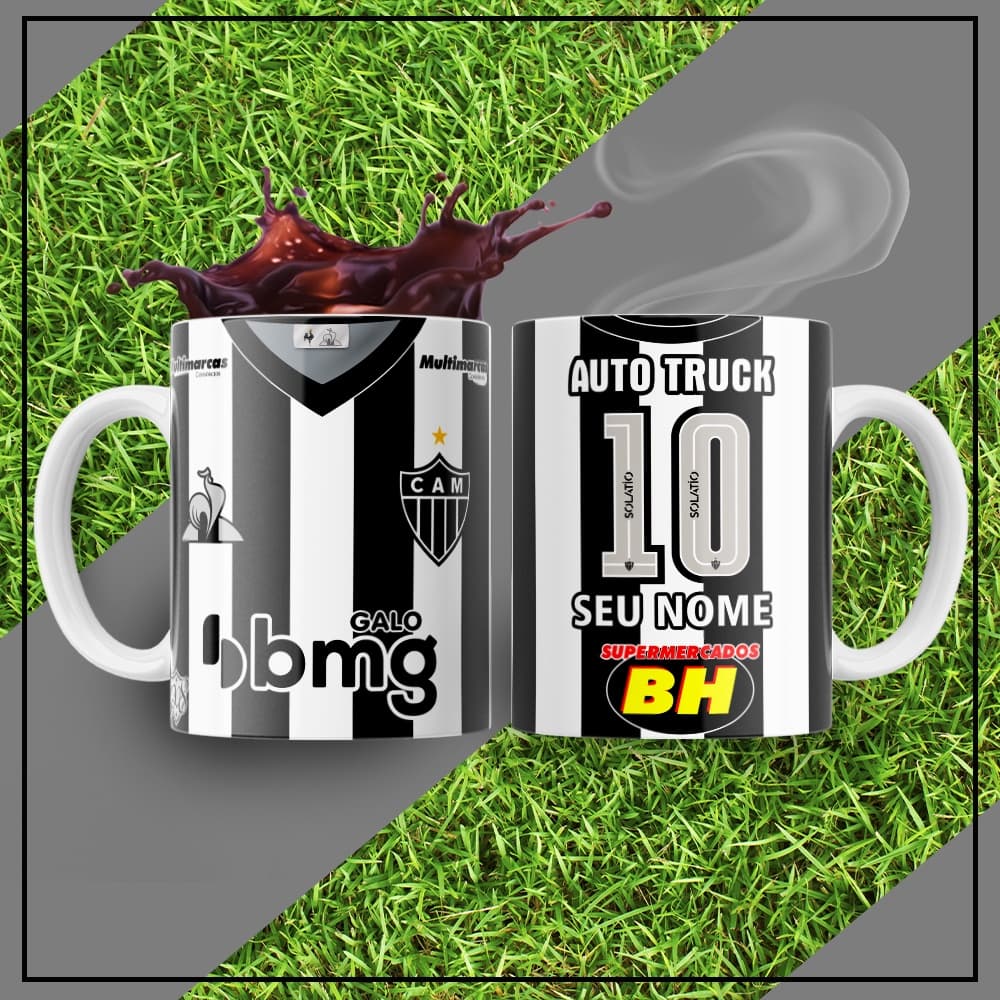 Caneca Personalizada Futebol Times Brasileiros Porcelana - Com seu nome