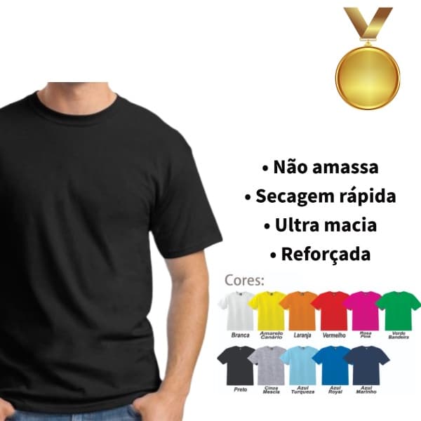 Camiseta Viscose Malha Fria Poliviscose Premium Camisa PV Preta Branca OFERTA