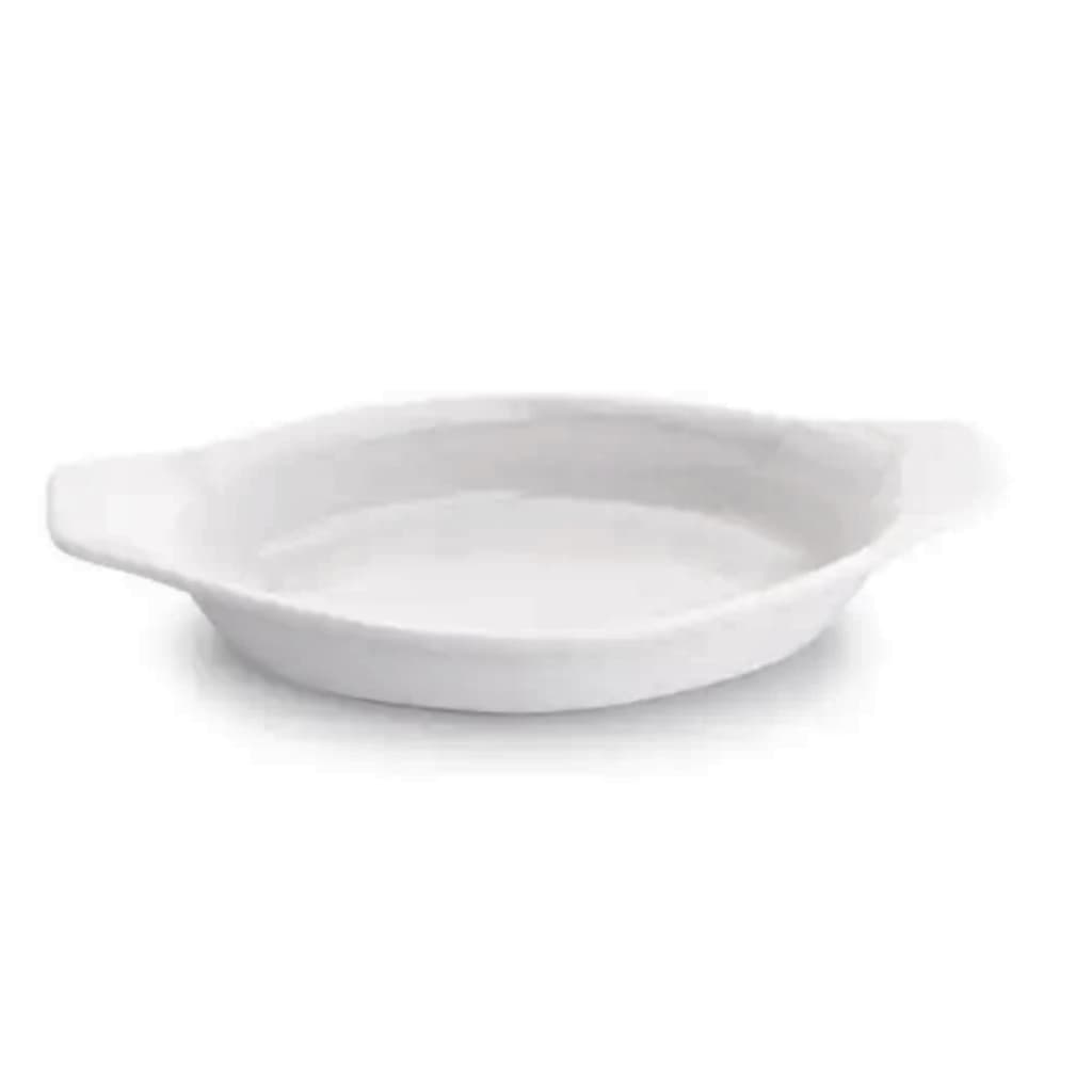 2 Travessa Lasanha Assadeira Porcelana Branca Banana Split Açaí 250ml
