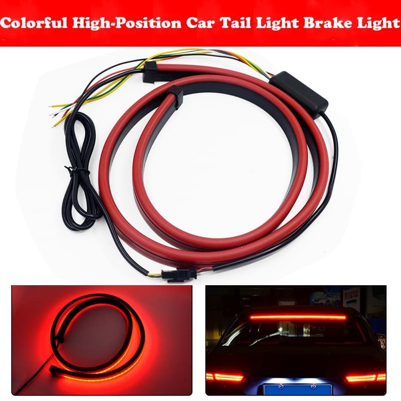 90CM/100cm Fita De Luz De Freio De Alta Montagem LED Parada De Direção Universal Do Carro Lâmpada De Aviso Terceira 12V