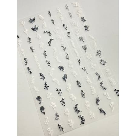 96 Peliculas Para Unhas-big Cartela Raminhos Preto E Branco