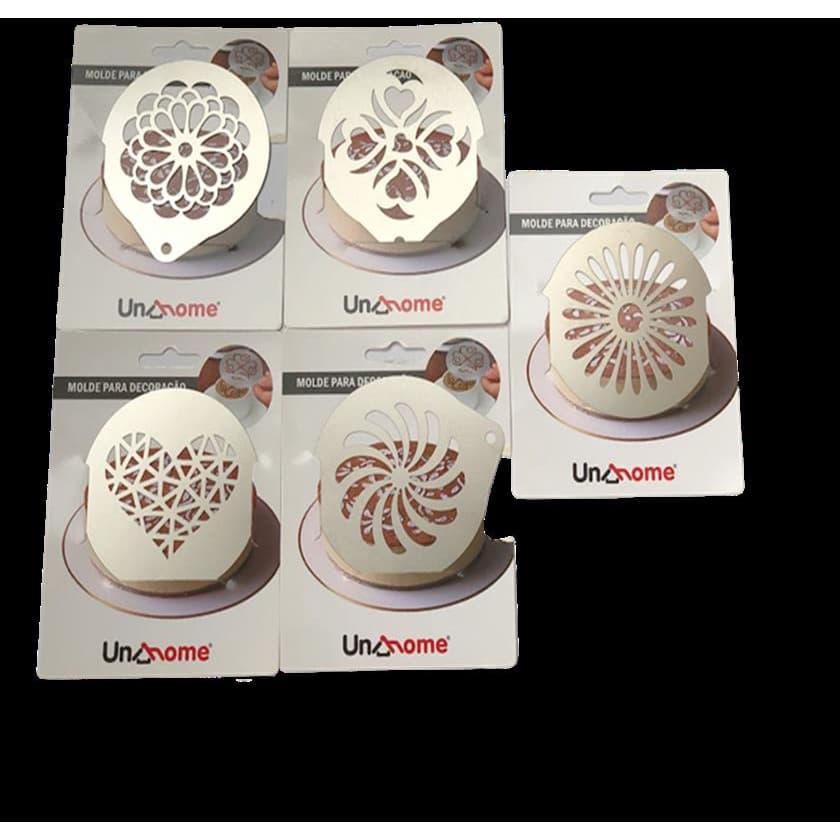 Molde Stencil Decorador Inox para Confeitaria Bolos Tortas Doces e Cafe