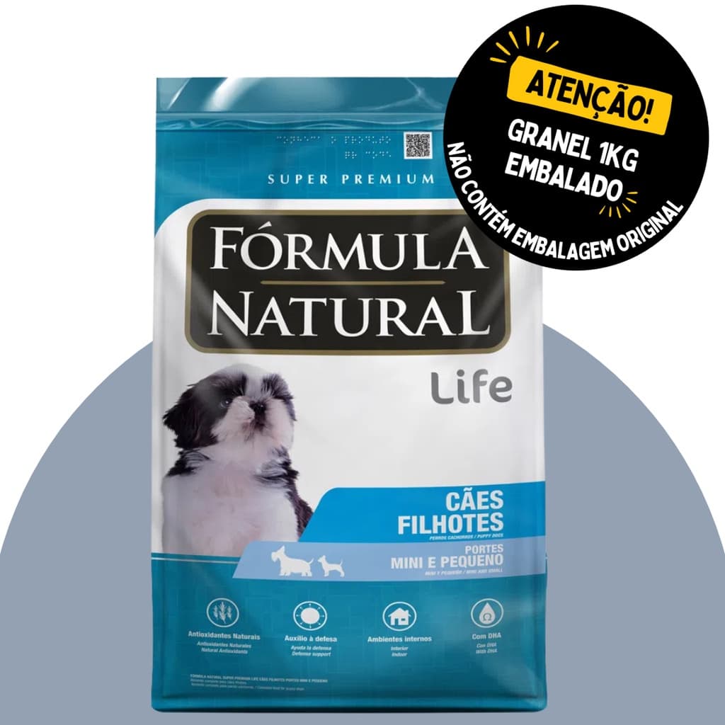 Ração Super Premium Fórmula Natural Life para Cães Filhotes Mini e Pequeno - Granel 1kg (embalado)