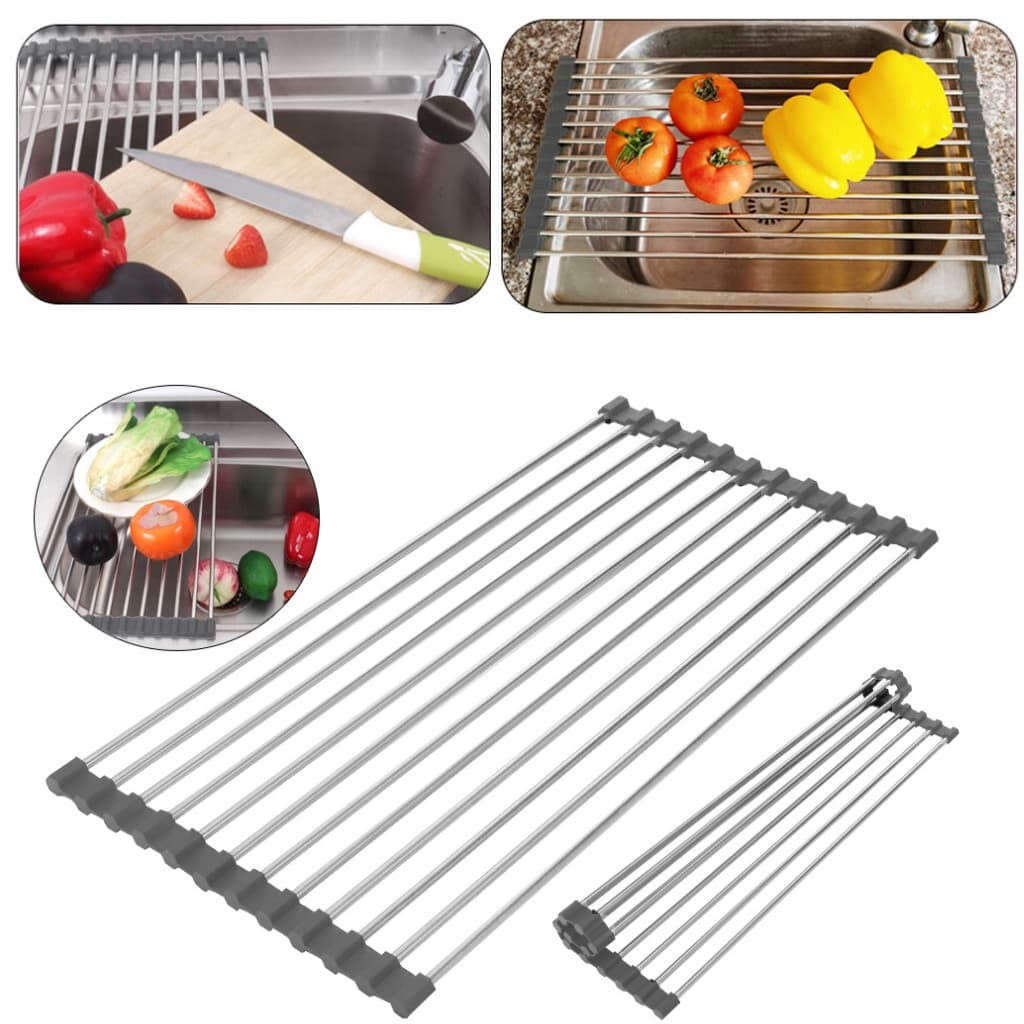 ESCORREDOR DE LOUCAS ESTEIRA PIA ACO INOX DOBRAVEL PRATOS