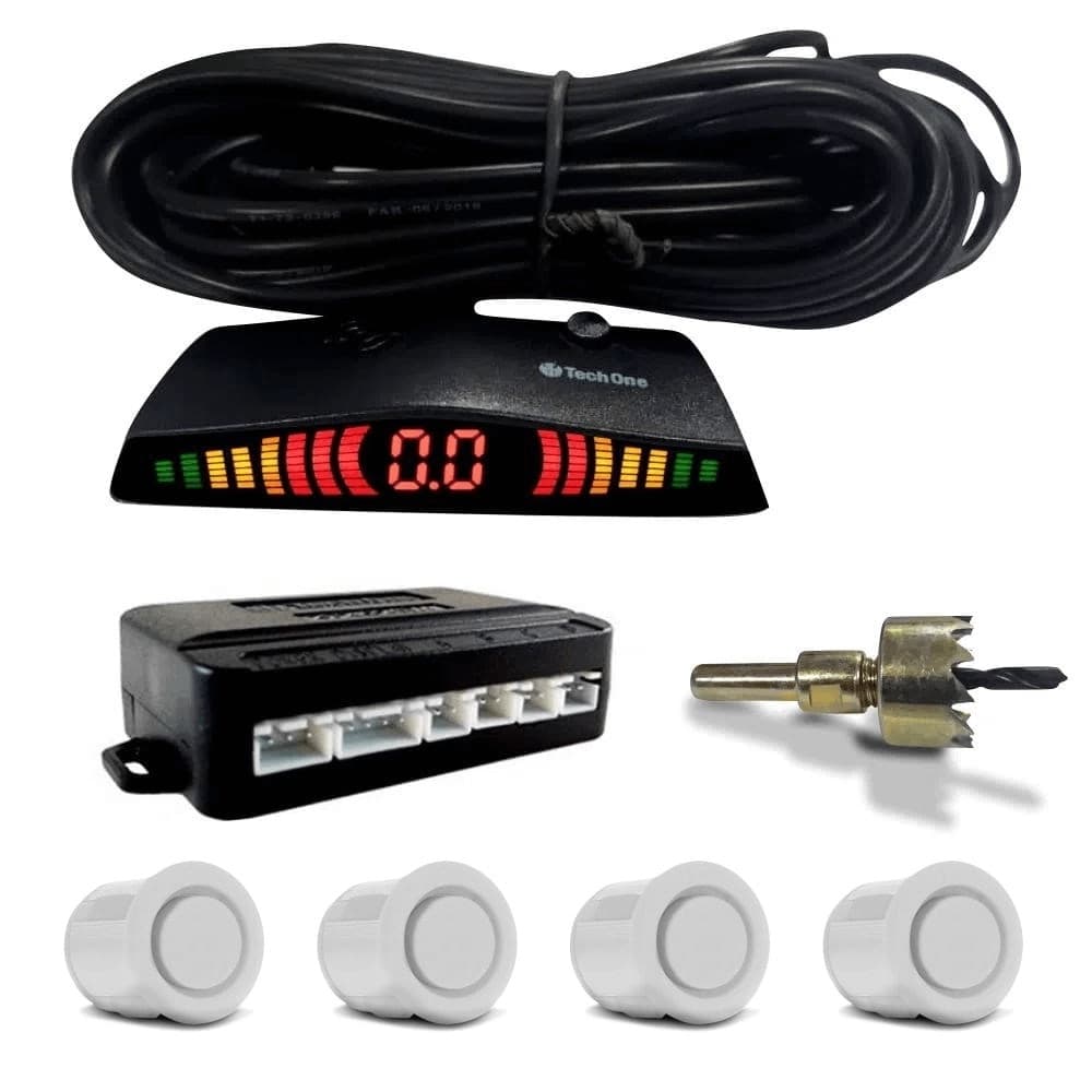Sensor Estacionamento Ré 4 Sensores Display Tech One