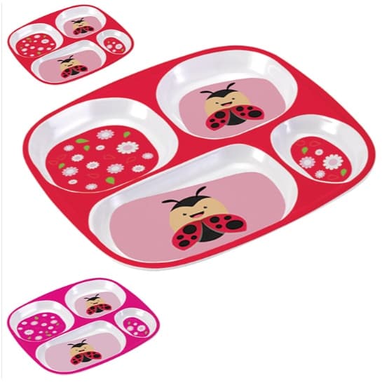 Pratos infantil introdução Alimentar Pratinho Divisória p/ Bebê de Animais 25cm