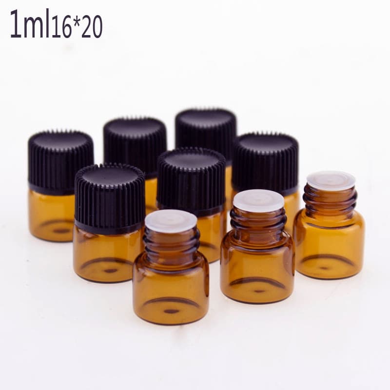 Kit 30 Mini Frascos Garrafas Vidro Âmbar Gotejador 1Ml