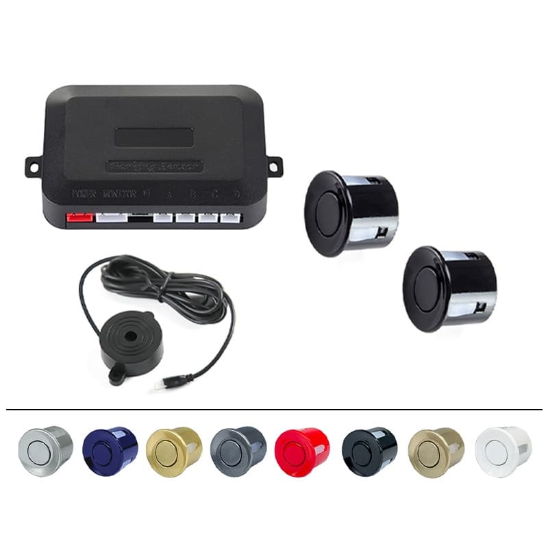 Kit de Sensor de Estacionamento para Carro com 2 Sensores, Alerta Sonoro com Buzzer, Indicador de 22mm, Radar de Ré e