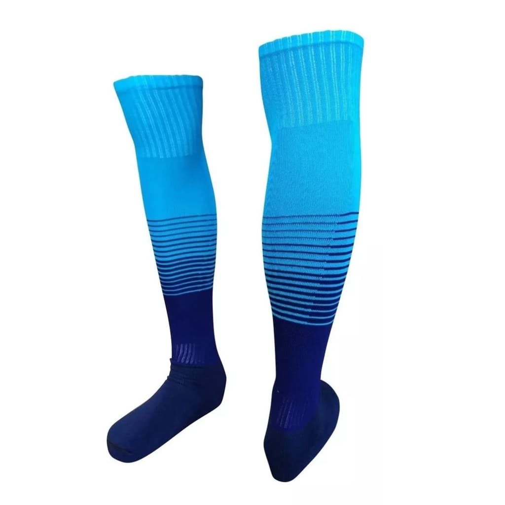 Kit 20 Pares Meião DE Futebol Degrade Azul Turquesa C/ Marinho ADULTO 38-43