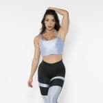Top Cropped Feminino Fitness Lycra Shine Frente Dupla Alça Cruzada Brilhoso TOP SHINE ALÇA CRUZADA