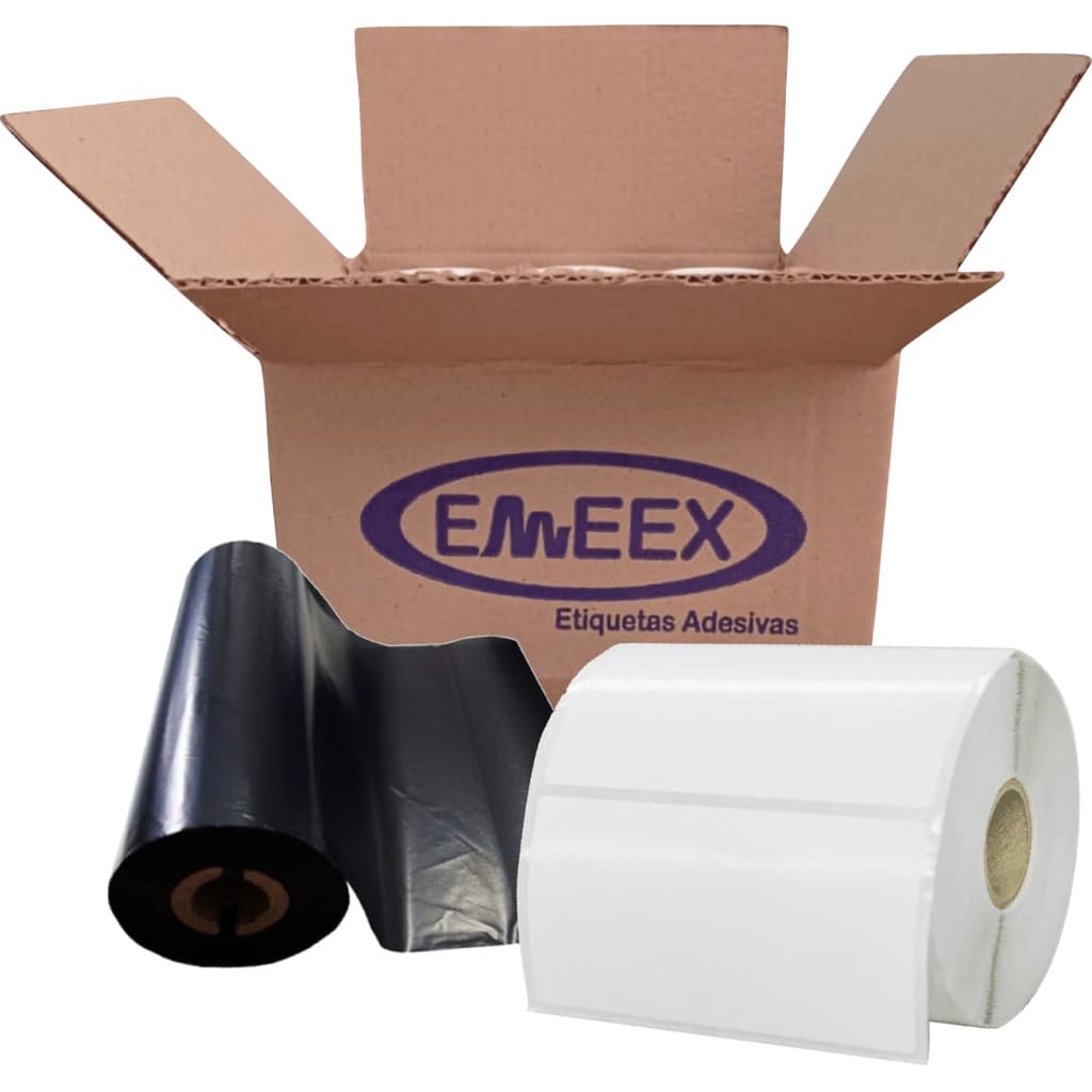 Etiqueta Couchê 100x60 Caixa 2 Rolos, 10x6 cm - Impressora Zebra, Argox, Elgin... Branco