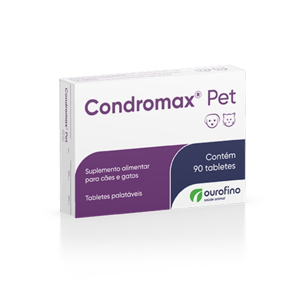 CONDROMAX PET 90 COMPRIMIDOS SUPLEMENTO PET PARA CACHORRO E GATO CONDROITINA OURO FINO