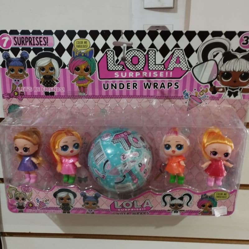 Cartela Boneca Lol Lola Surprise Under Wraps 4 Bonecas 1 Bola Brinquedo Envio Imediato