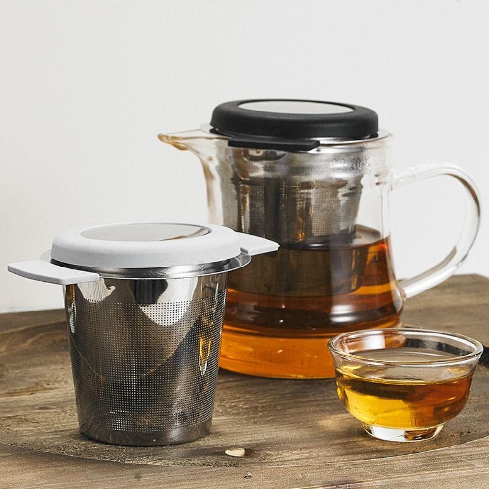 DOREEN1 Infusor De Chá Malha Fina Multifuncional Com Tampa Filtros Pegas Duplas Soltos Teaware