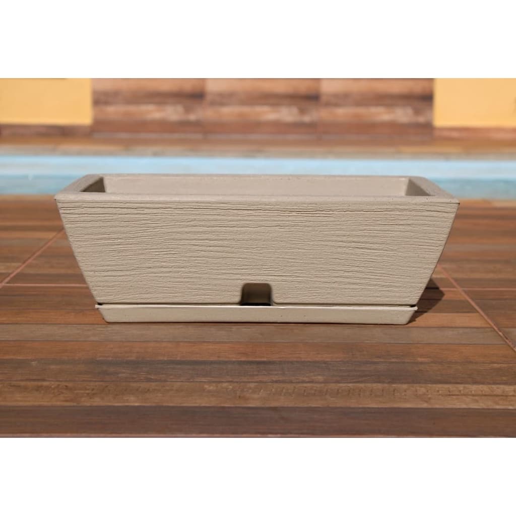 Vaso para Planta Jardineira Floreira 44x16 N1 Apartamento Casa Horta Cultivo Com Prato