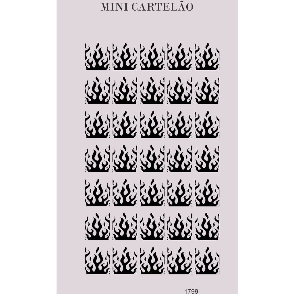 Adesivos de unhas chamas fogo preto / Adesivos,películas,unhas,nails art,unhas decoradas REF 1799