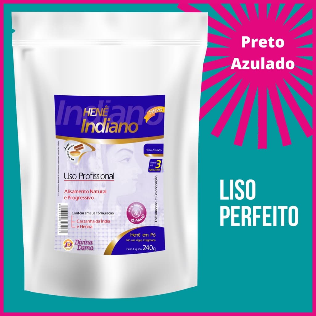 Henê Indiano em Pó PRETO AZULADO 240gr