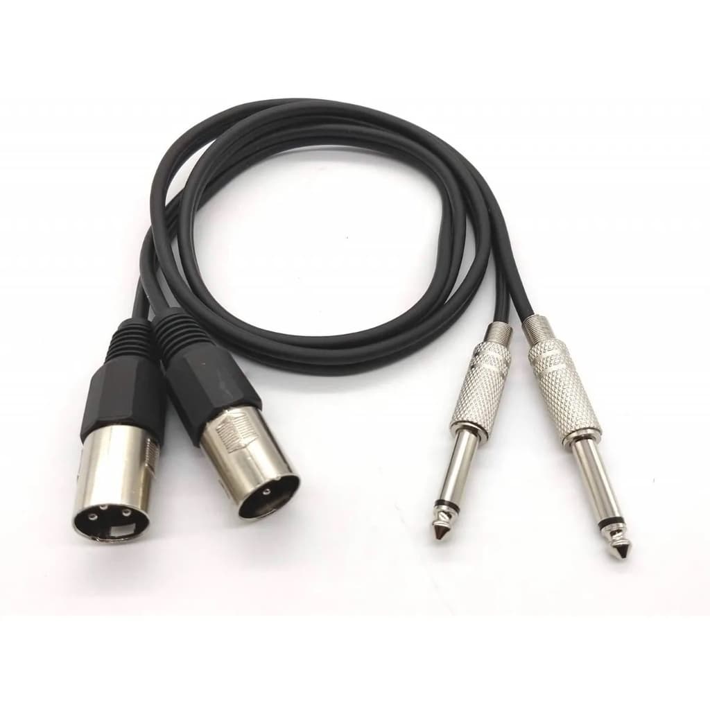 Cabo 2 P10 X 2 Xlr Macho Stereo Liga Mesa Som X Amplificador 2m