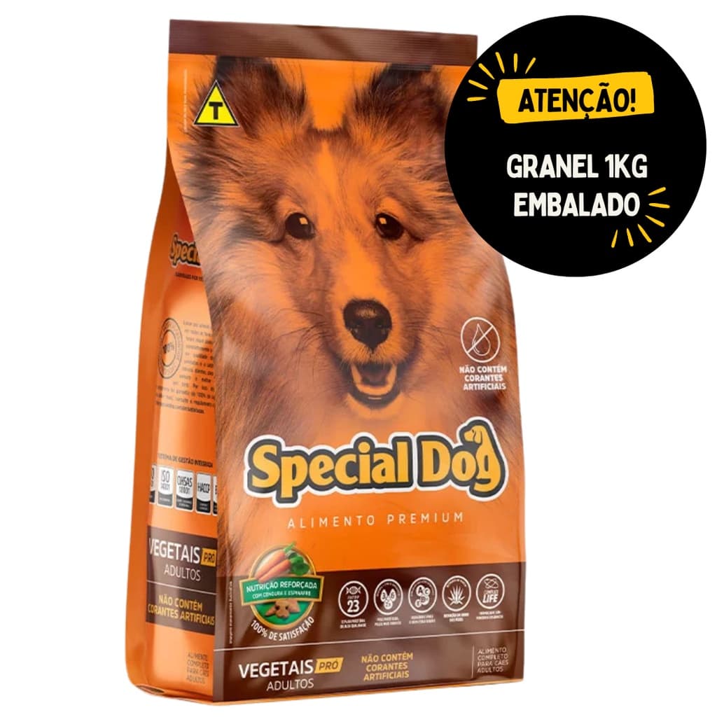 Ração Special Dog Vegetais Pro Adulto Sem Corante - 1kg Embalado a Granel