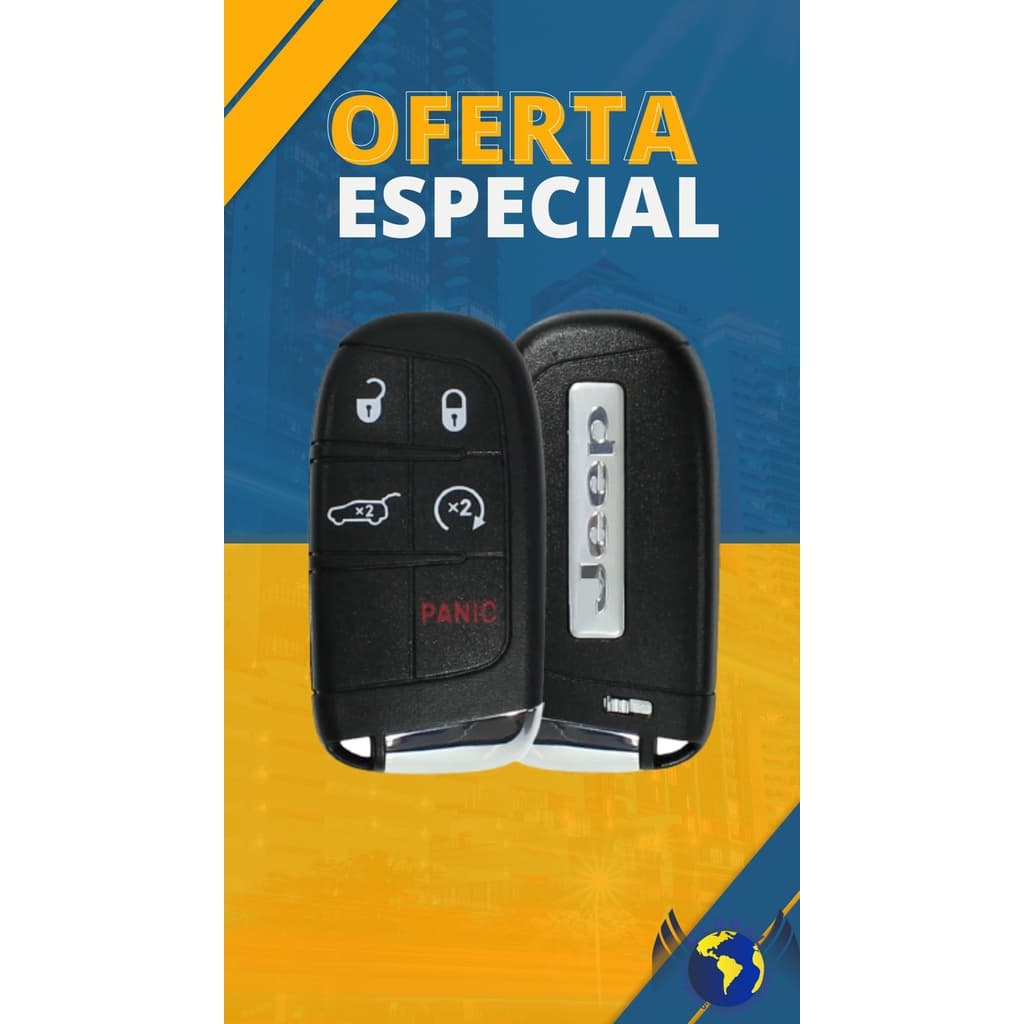 Chave Presença Oca JEEP 4 Botões e Pânico