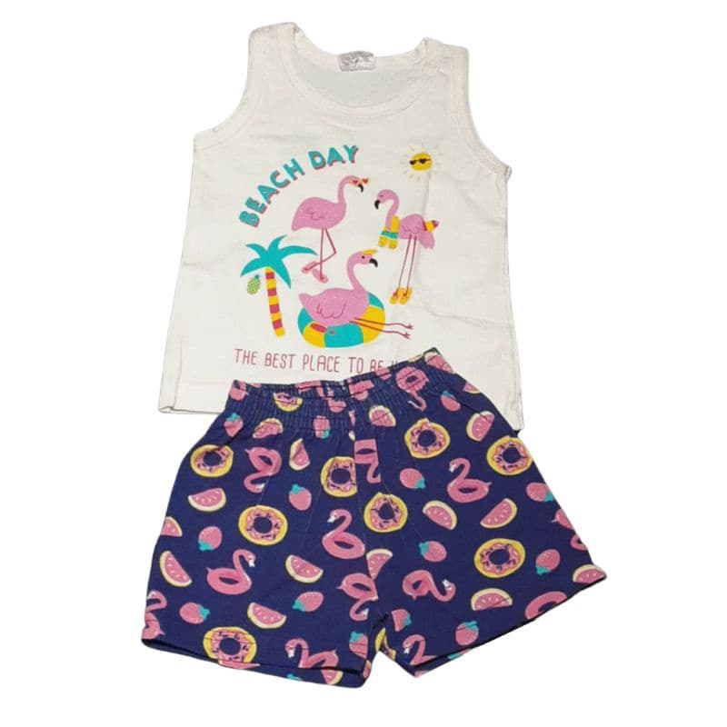 Conjunto Regata/shorts Infantil Menina Estampado 1 ao 8