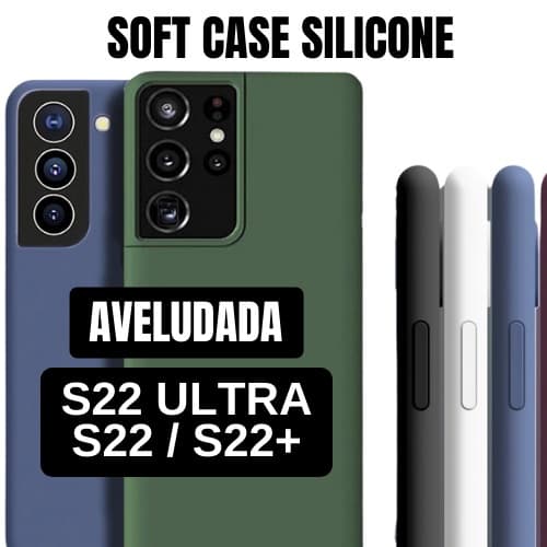 Capa Silicone Aveludada Galaxy S22 / S22+ / S22 Ultra Samsung Silicone Case Flexível Diversas Cores