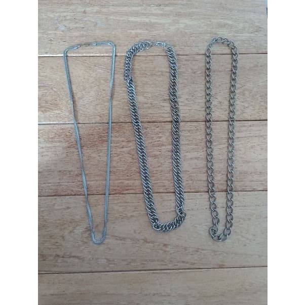 Lote de 3 Cordão Colar de Aço