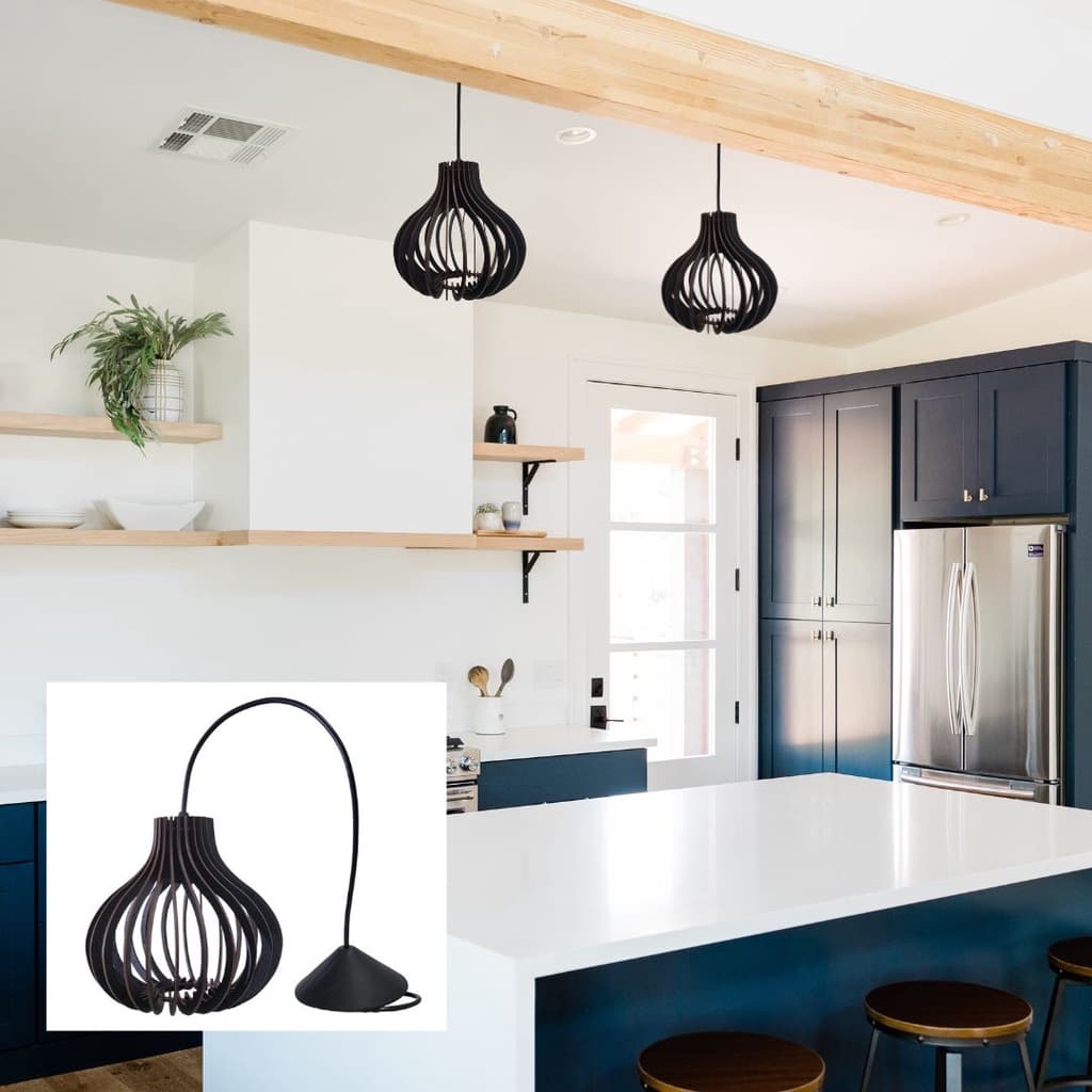 Kit com 2 Lustres Luminárias de Teto Pendentes Madri em MDF