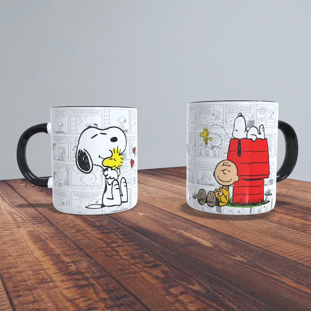 Caneca personalizada Snoopy. / alça colorida / xícara /cerâmica / presente