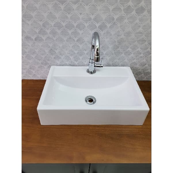 Cuba Banheiro Gérbera Apoio Branca 45x30cm Casa Laura Decor