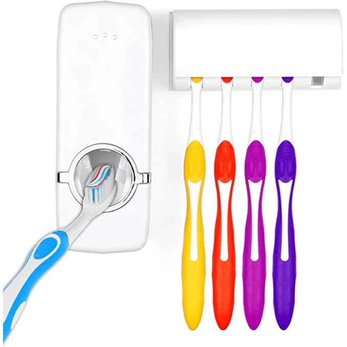 Dispenser de Creme Dental Pasta de Dente Suporte Escova Dente Porta Escova