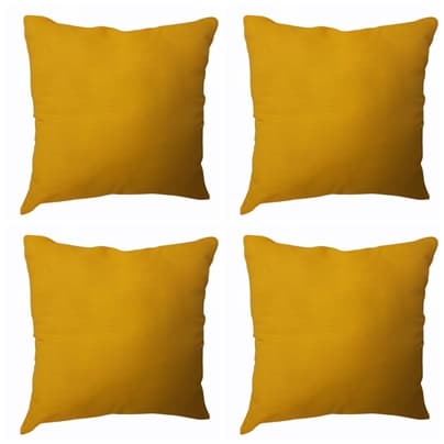 Kit 4 Capas Almofadas 45 X 45 Cm 4 Lisas amarelas Com Zíper