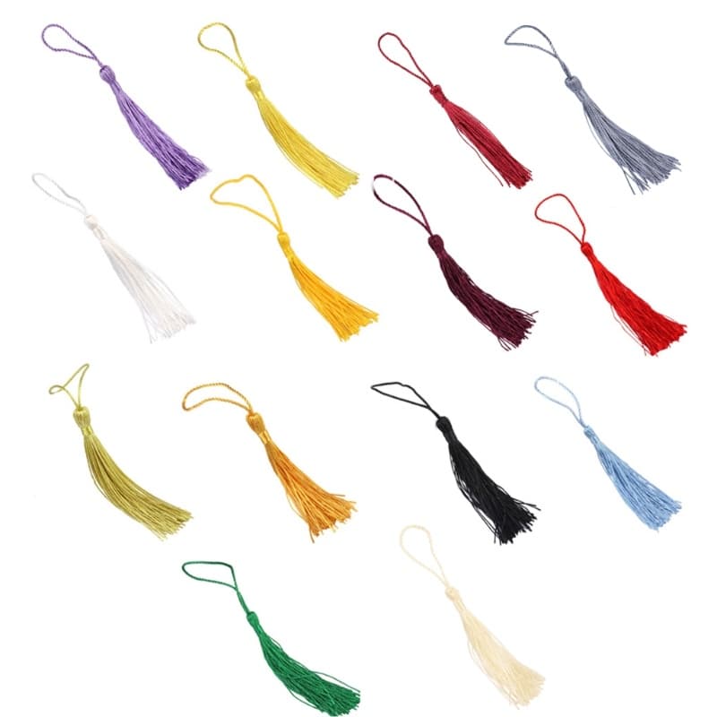 HL Borlas De Poliéster Da Moda Com Anel Pendurado Pingente De Ornamento De Contas De Costura De Seda Para Decoração De E