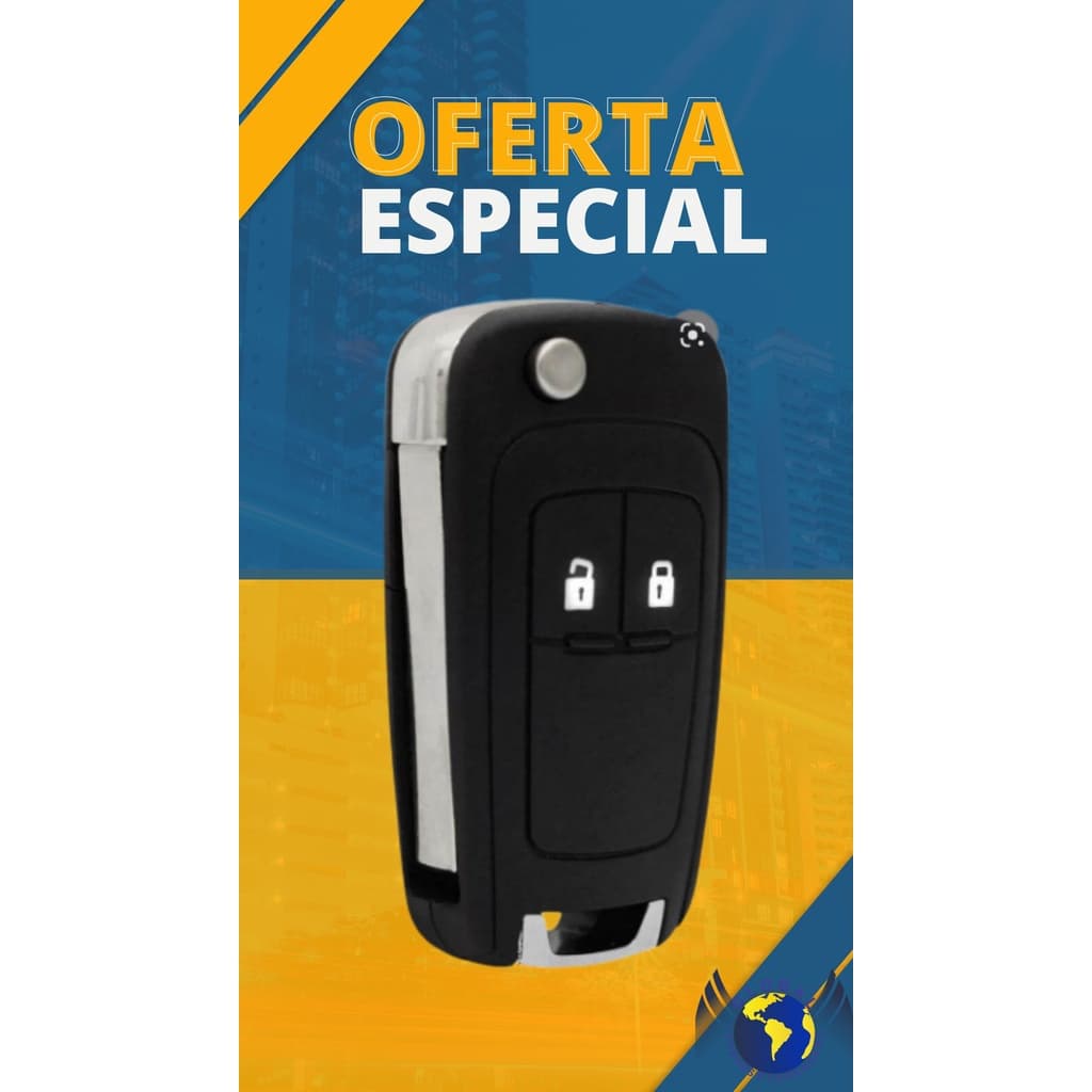Chave Canivete Oco Chevrolet Onix Cruze Cobalt S10 Tracker Spin Prisma Modelo Original GM 2 Botões