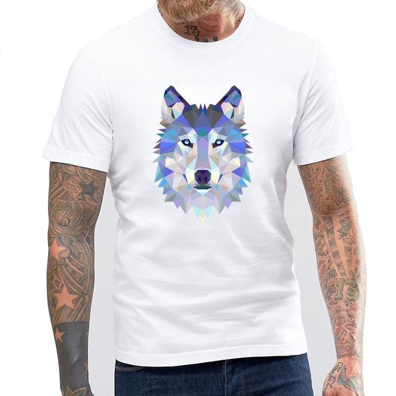 Camiseta Masculina Algodão 30.1 Estampada Lobo Camisa Masculina