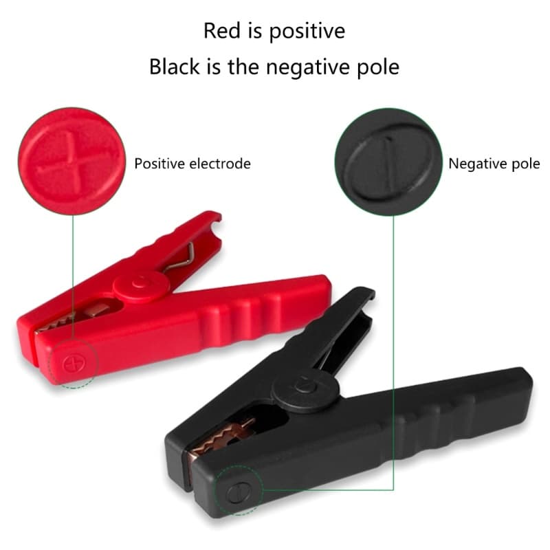 RUN Clipes Jacaré Grampos Carro Clipe Crocodilo 100A Vermelho Preto Terminais Conexão Elétrica