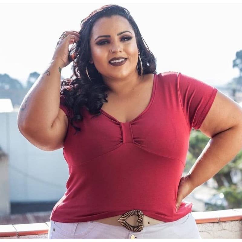 Blusa Plus Size Blusinha Manguinha Tamanho Grande Tecido Viscolycra Gg G1 G2 G3
