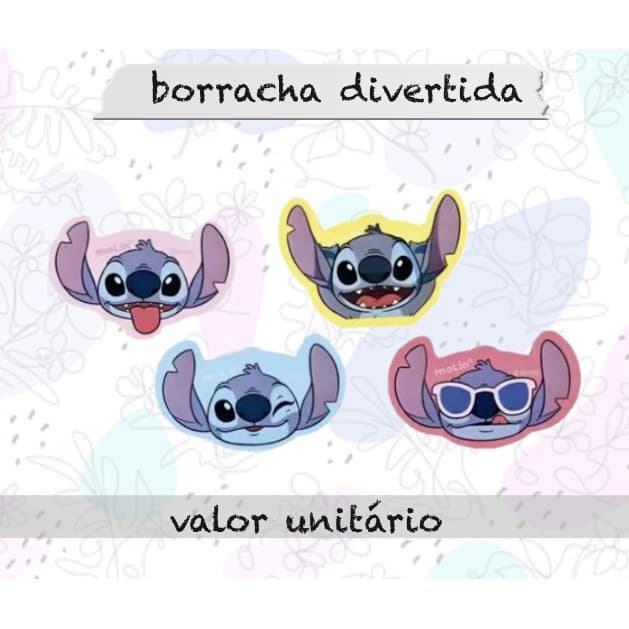 Molin, Borracha divertida Kawaii Stitch colorida - unidade