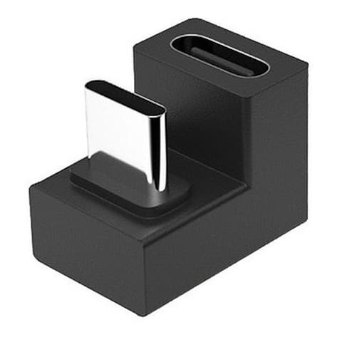 Adaptador Plug Macho Fêmea Em Angulo Usb Tipo C Tipo-c