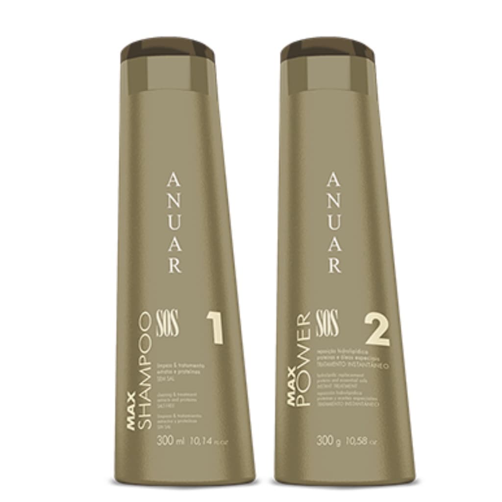 Shampoo e Condicionador SOS - cabelos danificados e sensibilizados 300g cada - Anuar