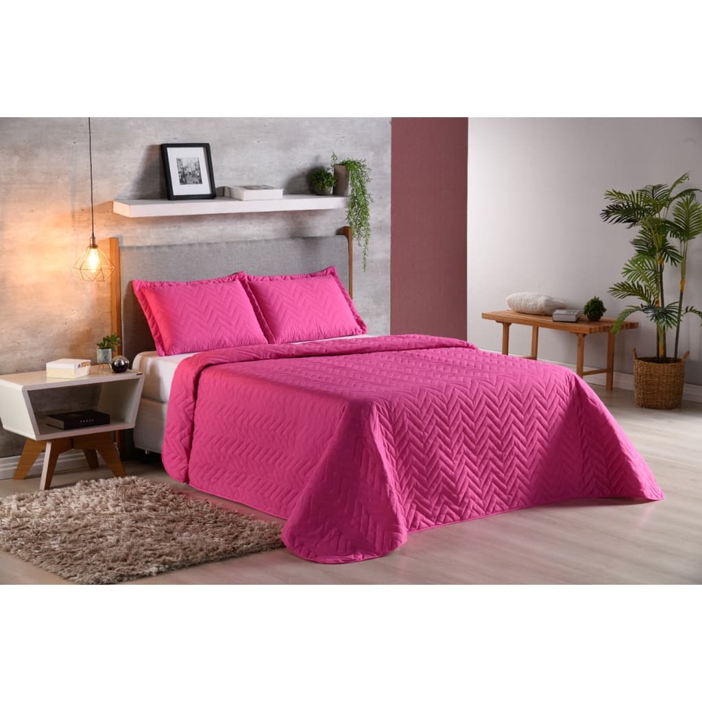 Kit Cobre Leito Matelado Colcha Linda Queen Padrão