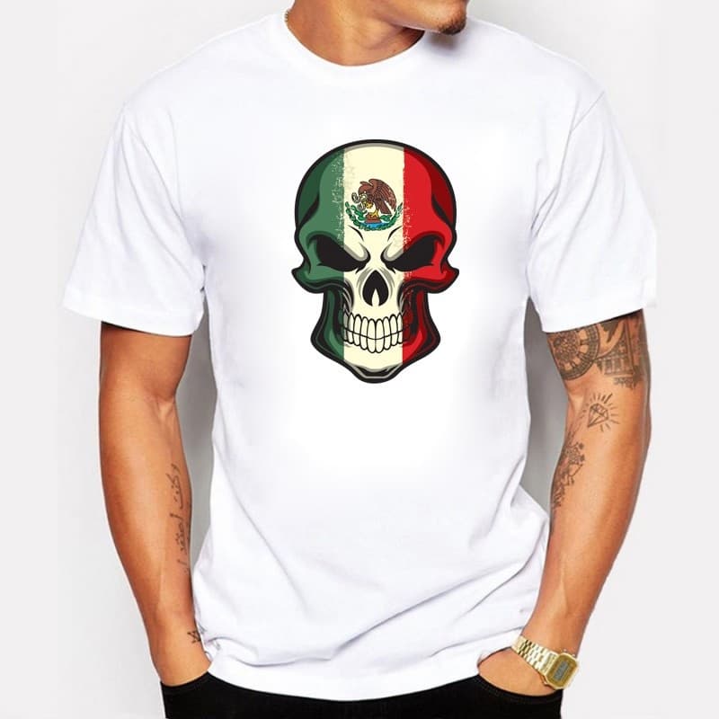 Camiseta Masculina Algodão 30.1 Estampada Caveira Camisa Masculina