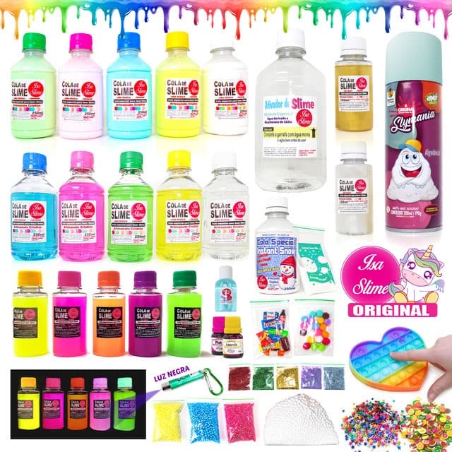 KIT PARA FAZER SLIME LUXO ISA SLIME NOVIDADES DIA DAS CRIANÇAS