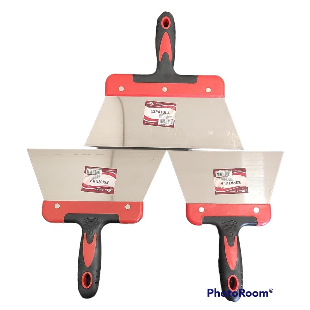 Kit Espátula Aço P/ Massa Corrida, Gesso E Drywall
