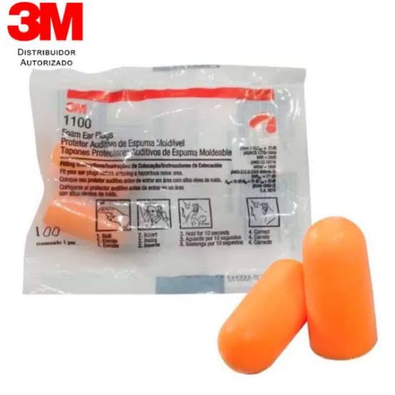 Protetor Auricular 3M 16DB Espuma Abafador Ouvidos 1100