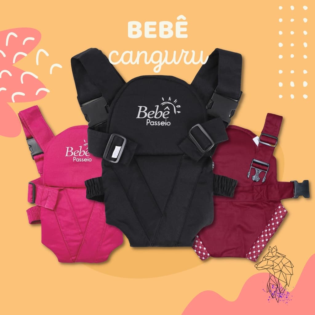 Canguru Carrega Bebê Mamãe Passeio Suporta Ate 15kg Modelo Panda e Kowak