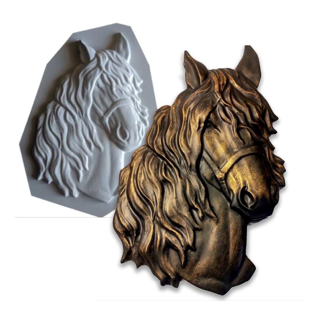 Adorno De Cavalo Parede Molde Gesso Cabeça Cavalo Enfeite