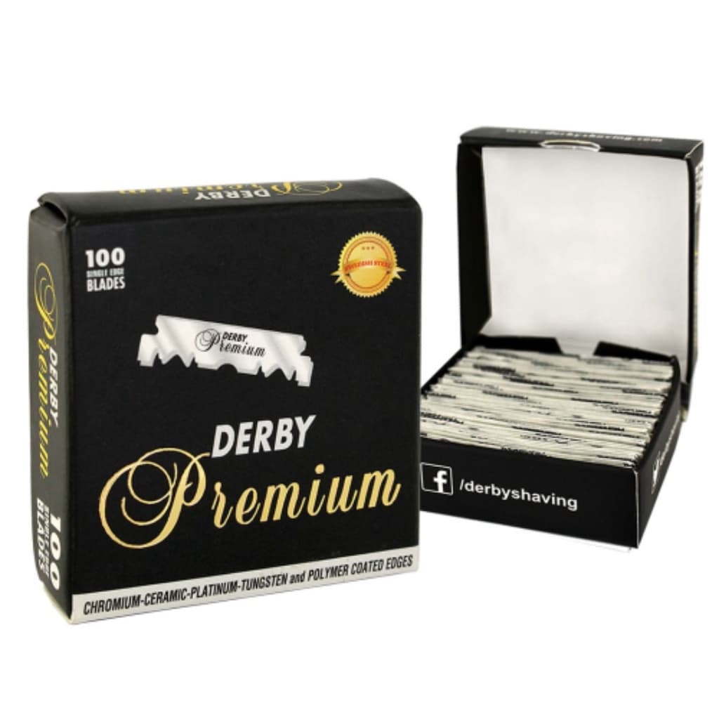 Lamina Para Barbear Derby Premium C/100 Cortadas