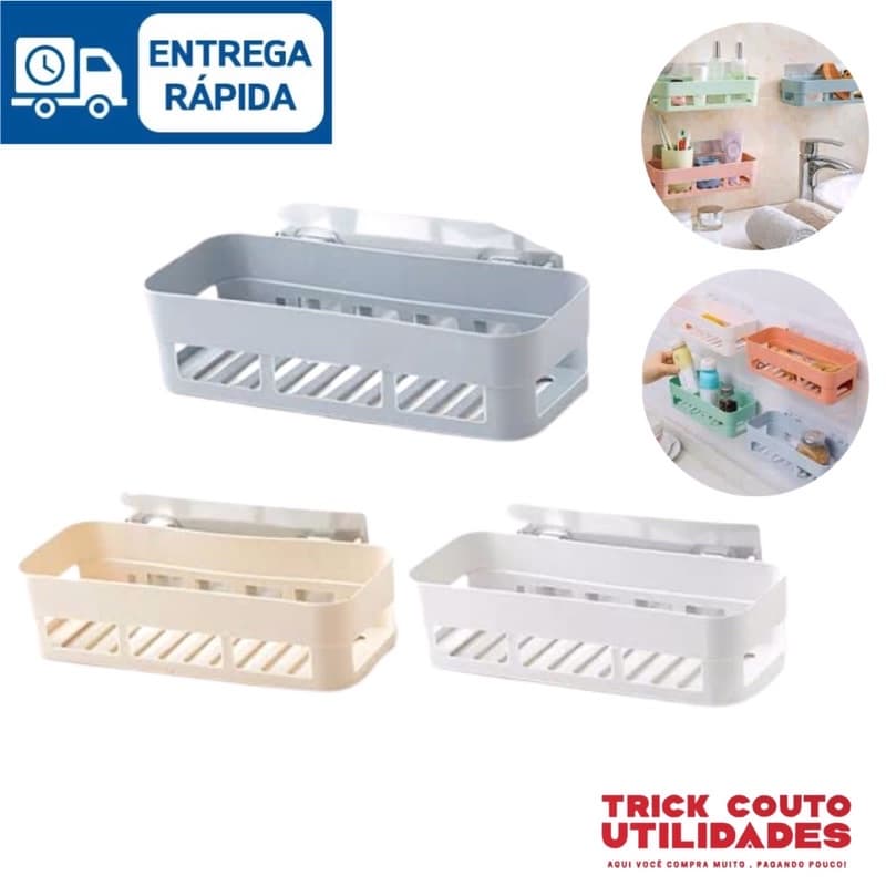 Suporte Organizador Para cozinha e Banheiro de Plástico