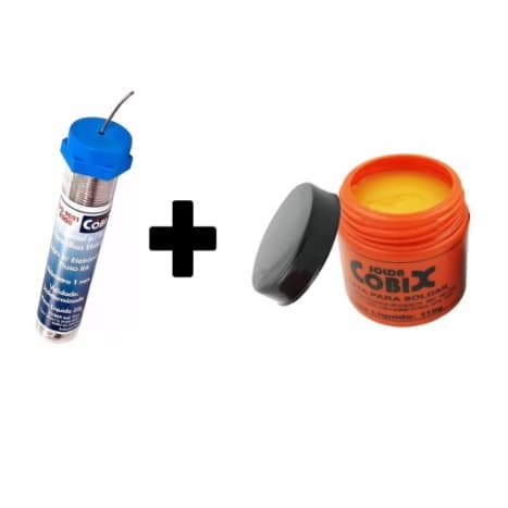 Kit Solda Estanho Tubo 22g + Pote Pasta de Solda 110g Cobix